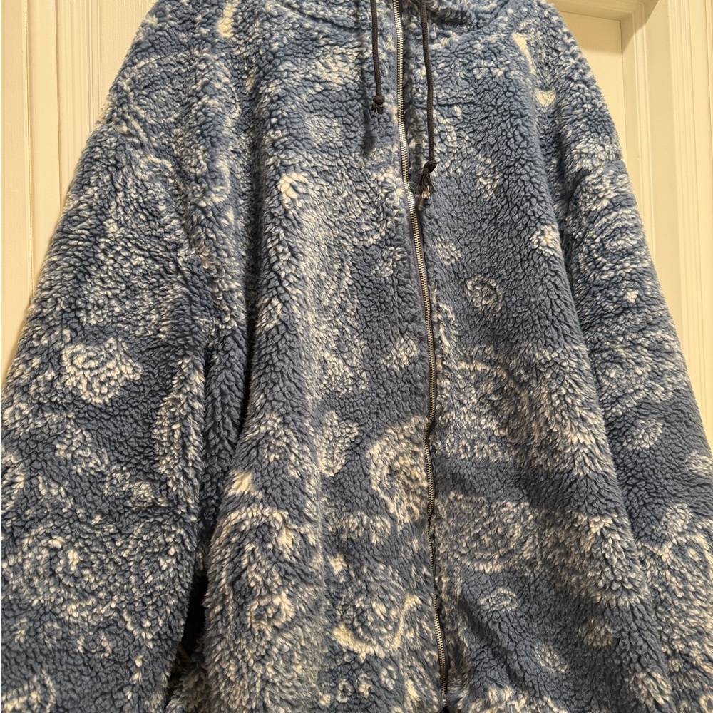 Cozy Blue and White Sherpa Jacket